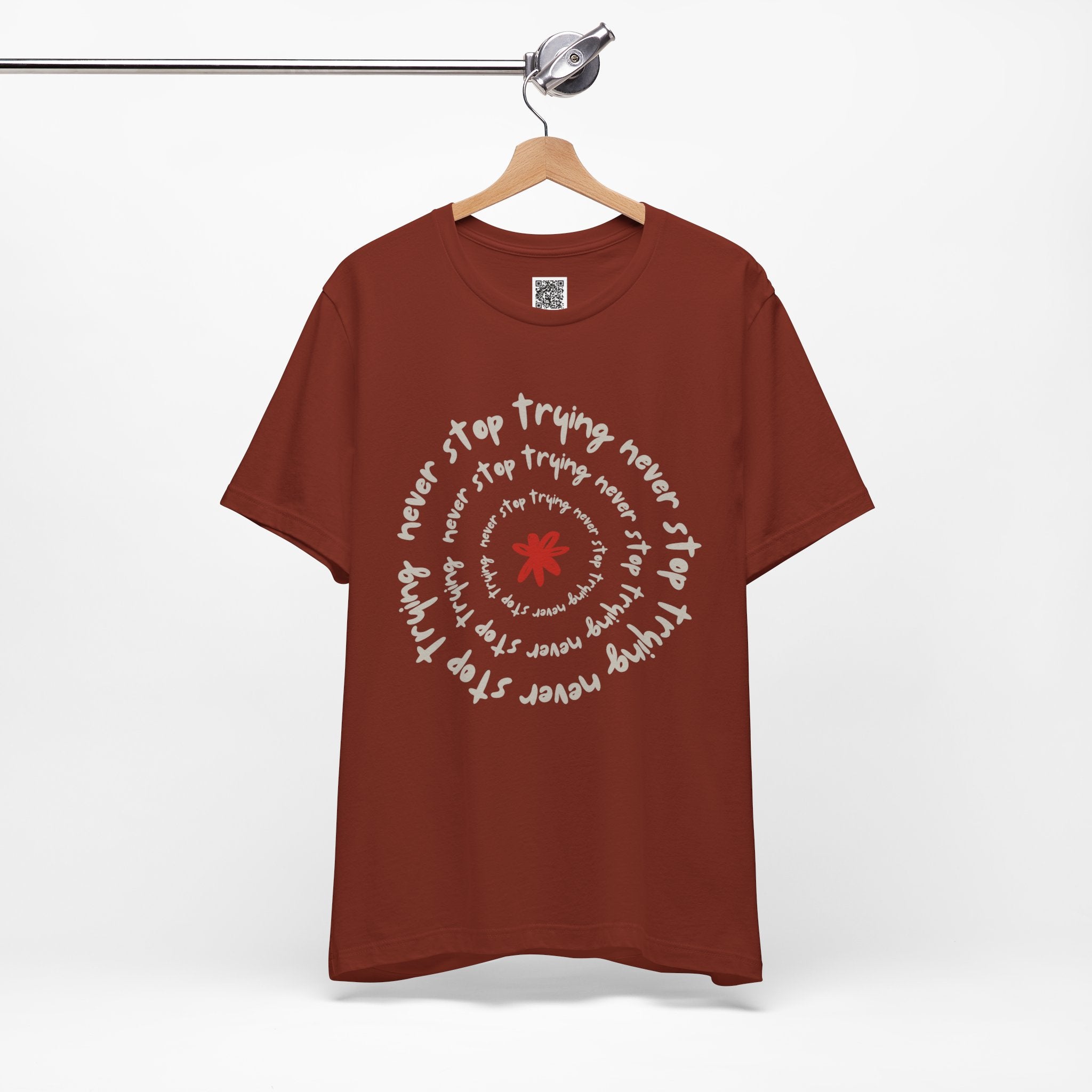 Never Stop Trying – Spiral Motivational Flower Design