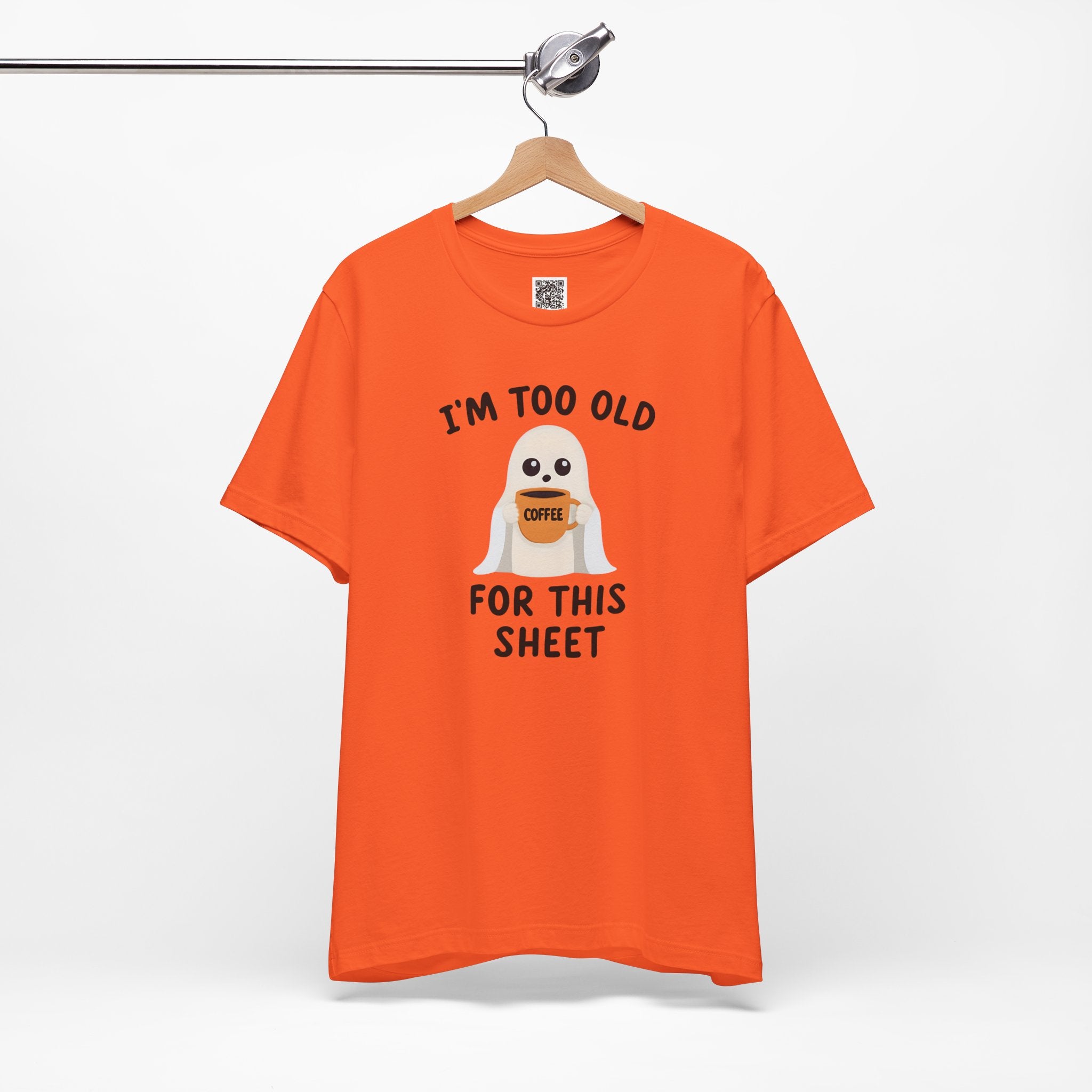 Too Old for This Sheet – Coffee-Loving Ghost Design