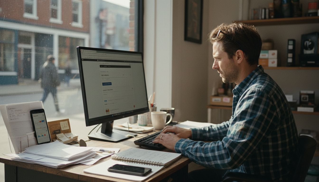 Vintage store graphic tee browsing scene