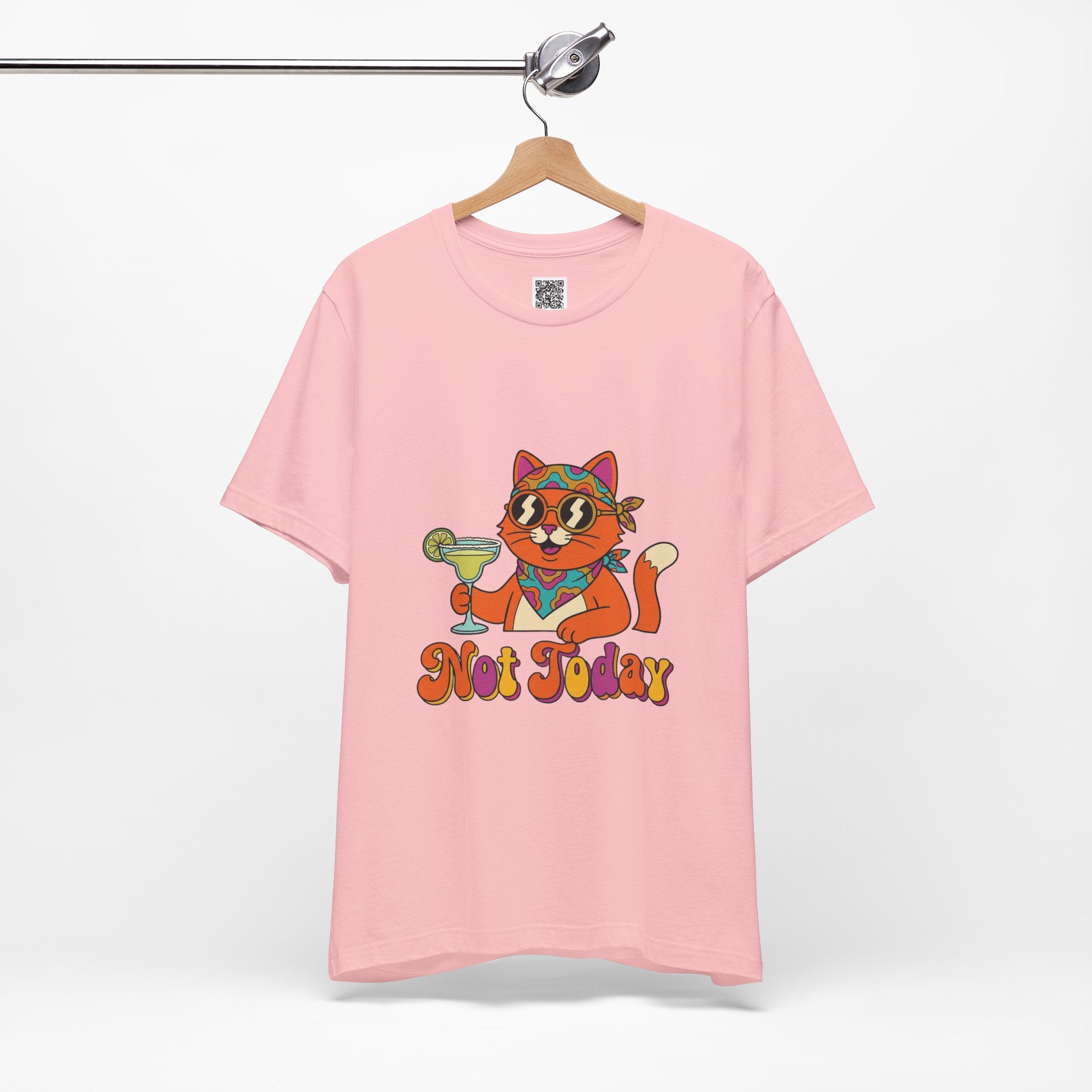 Not Today Groovy Cat Margarita Graphic Tee | Funny Retro Cat Lover