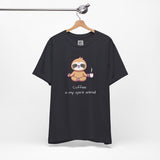 Zen Sloth Coffee T-Shirt – Meditating Sloth Tee for Relaxed Mornings & Mindful Vibes