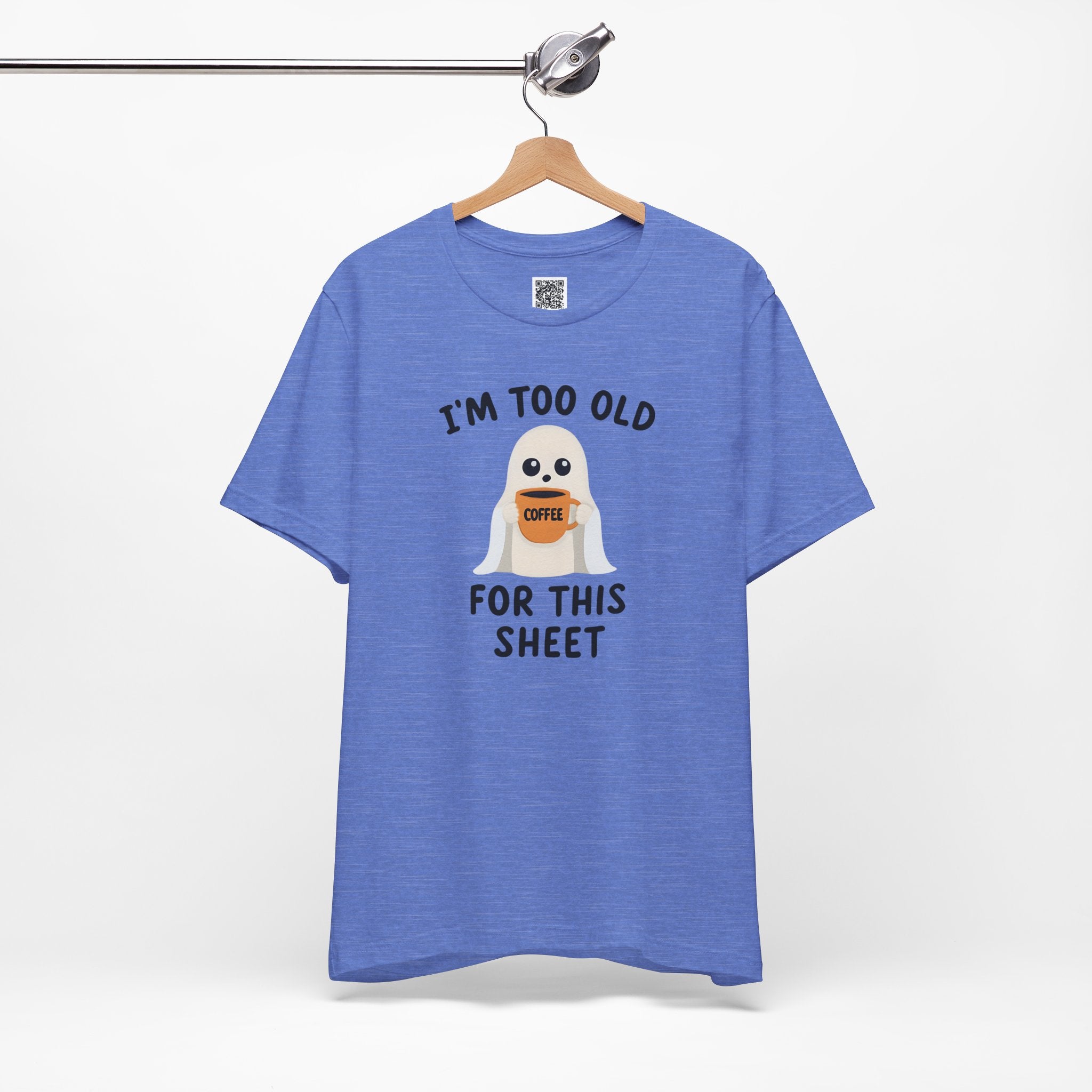 Too Old for This Sheet – Coffee-Loving Ghost Design