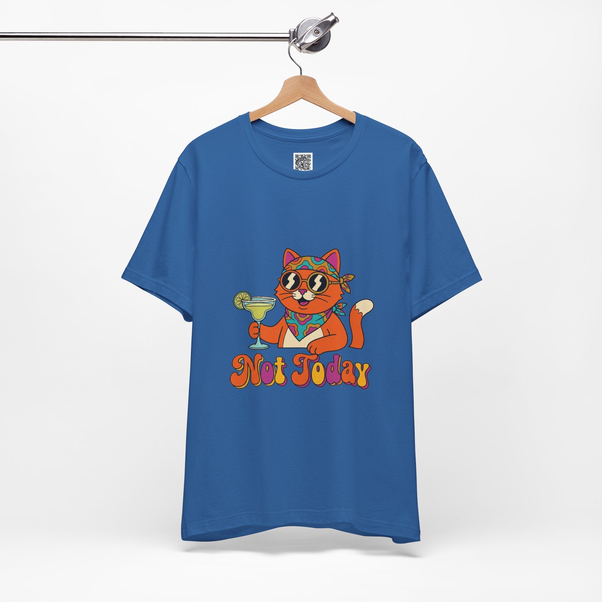 Not Today Groovy Cat Margarita Graphic Tee | Funny Retro Cat Lover