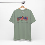 Peace, Love & Freedom – USA Patriotic Sunflower Design