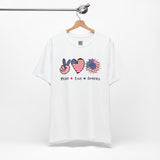 Peace, Love & Freedom – USA Patriotic Sunflower Design