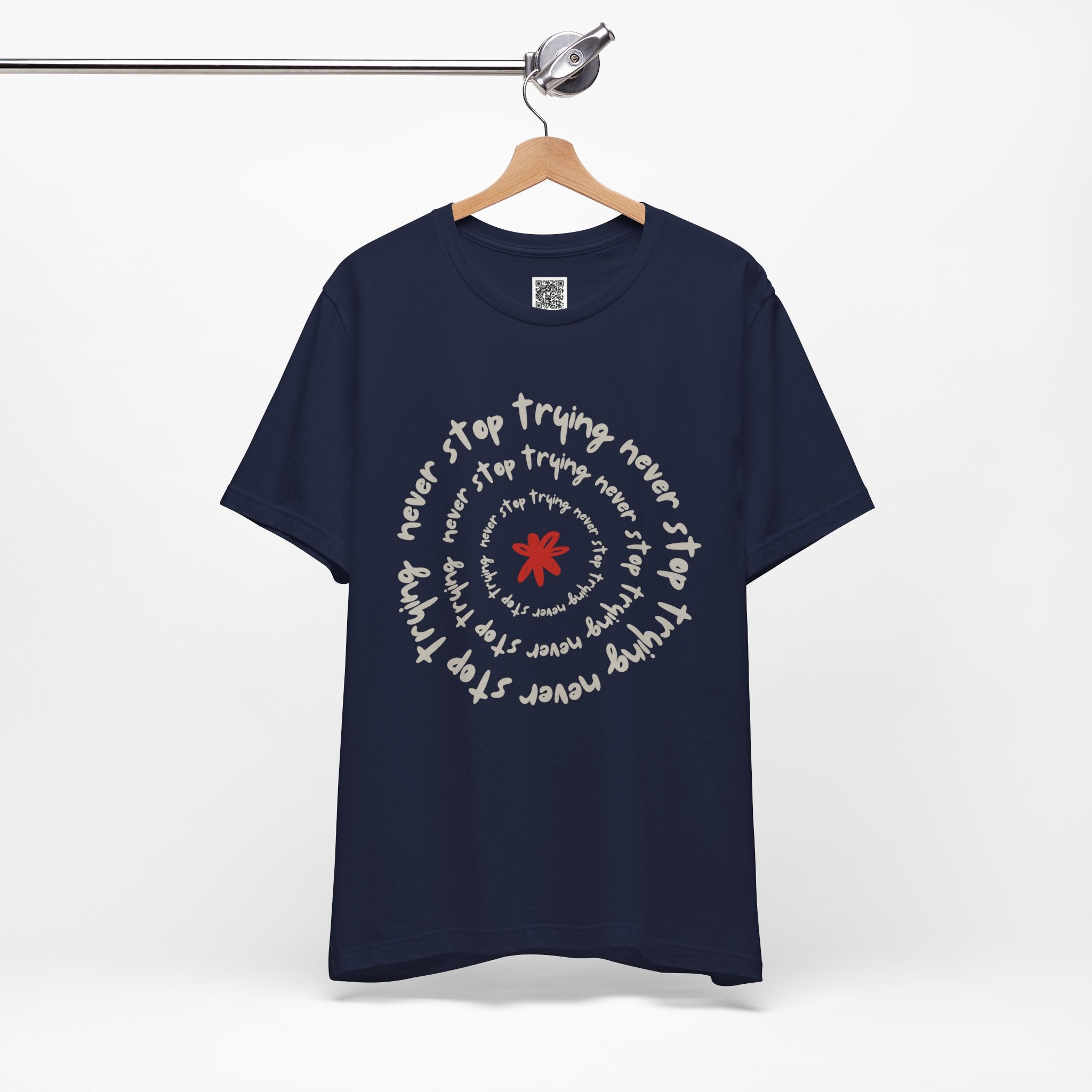 Never Stop Trying – Spiral Motivational Flower Design