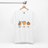 Peace, Love & Pumpkins Tee – Fall Vibes Only