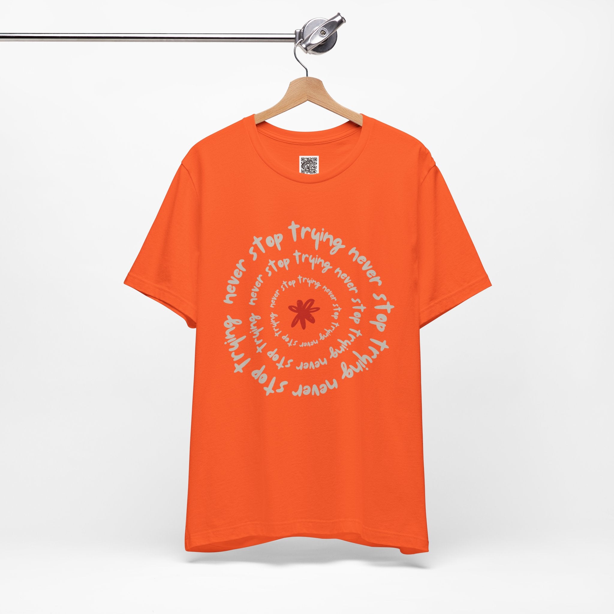 Never Stop Trying – Spiral Motivational Flower Design