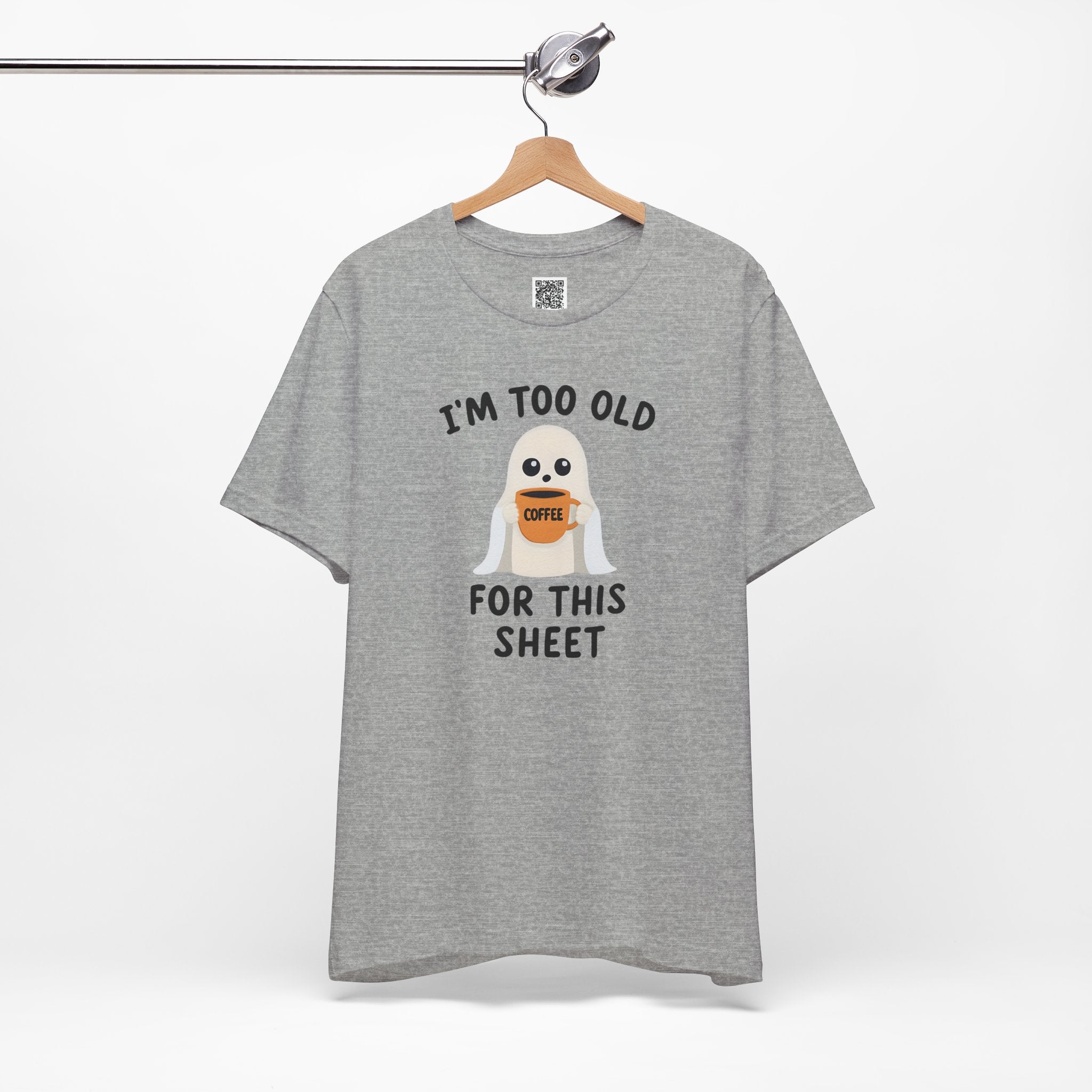 Too Old for This Sheet – Coffee-Loving Ghost Design