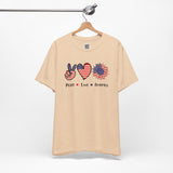Peace, Love & Freedom – USA Patriotic Sunflower Design
