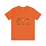 Peace, Love & Pumpkins Tee – Fall Vibes Only