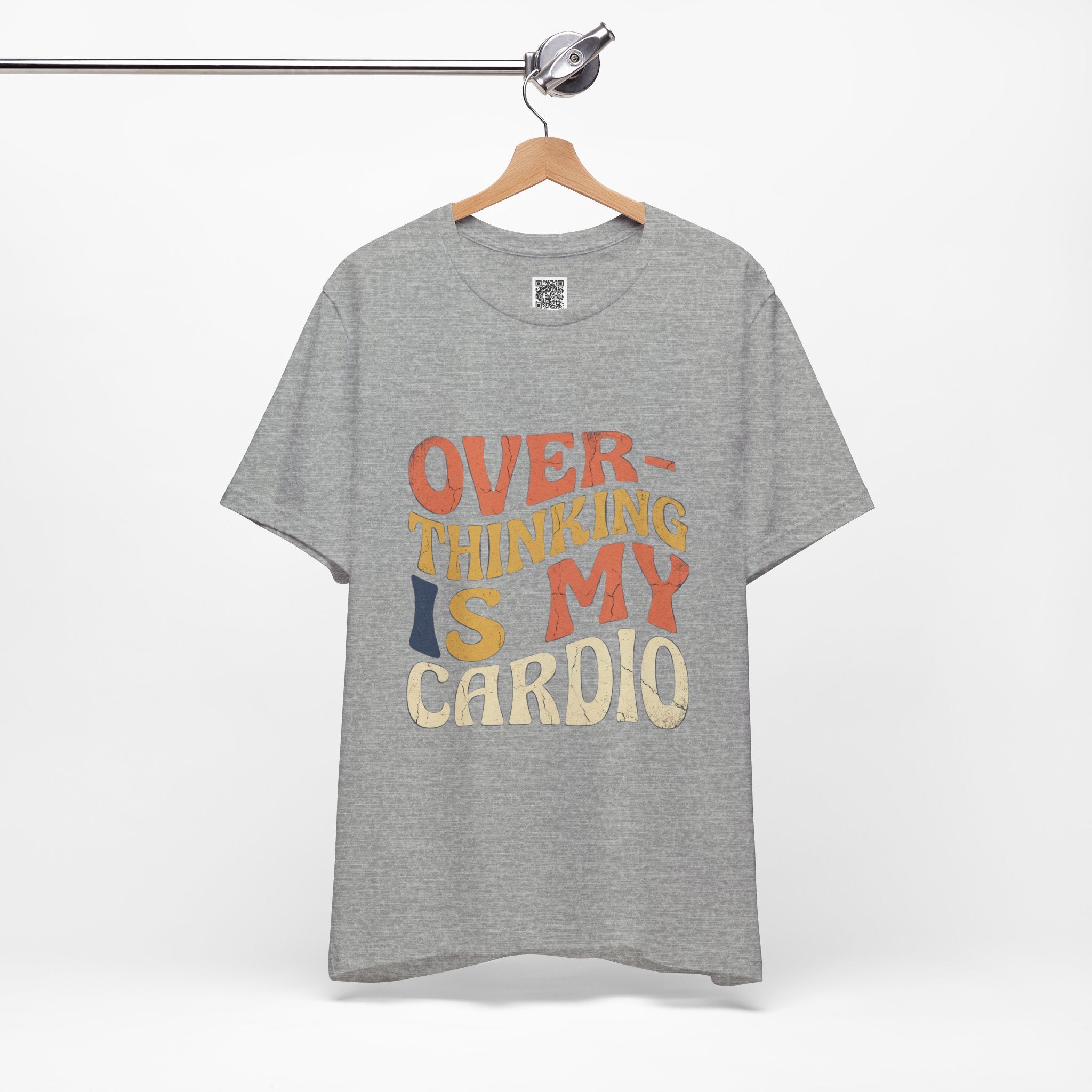 Overthinking Is My Cardio Retro Typography Tee | Funny Anxiety Humor T-Shirt