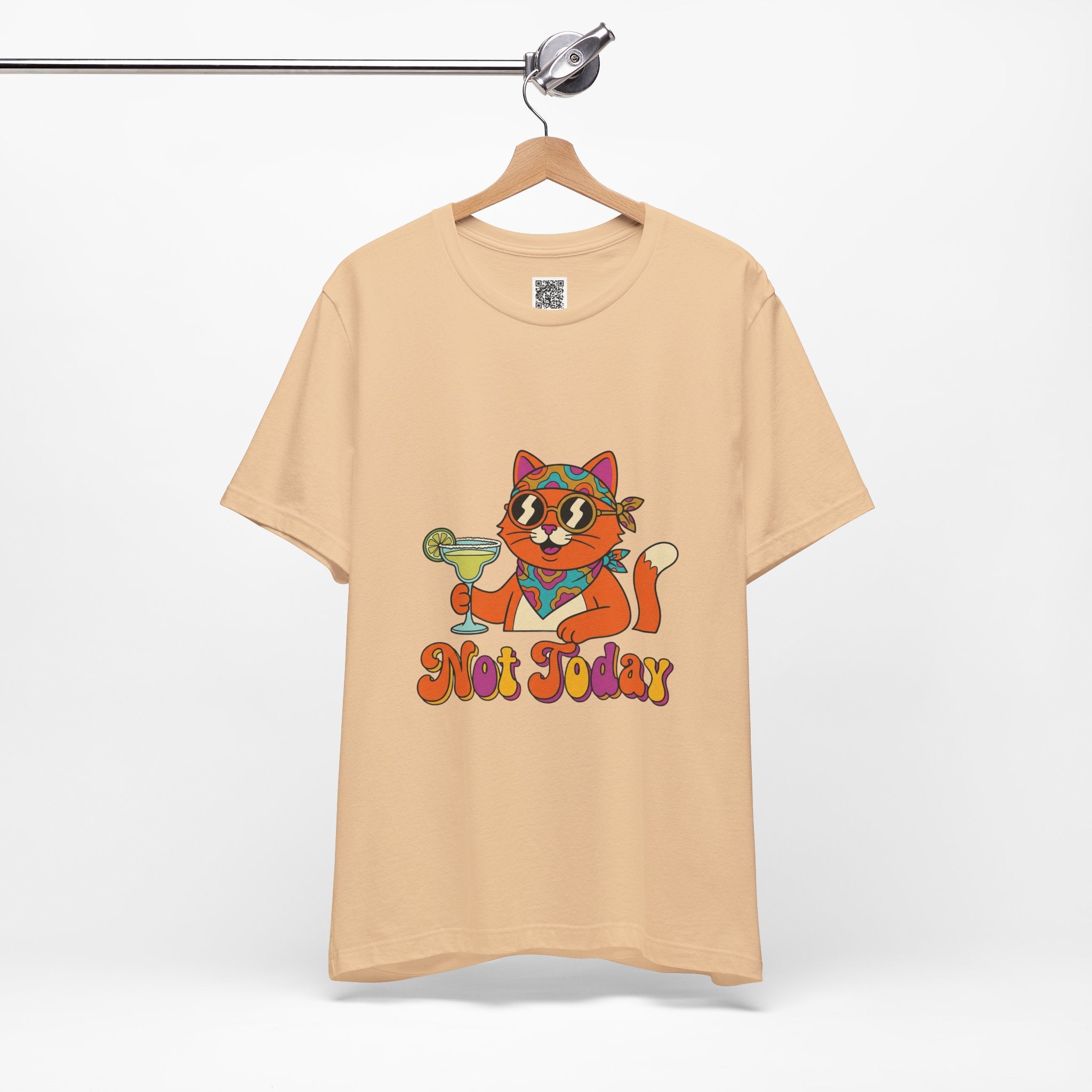 Not Today Groovy Cat Margarita Graphic Tee | Funny Retro Cat Lover