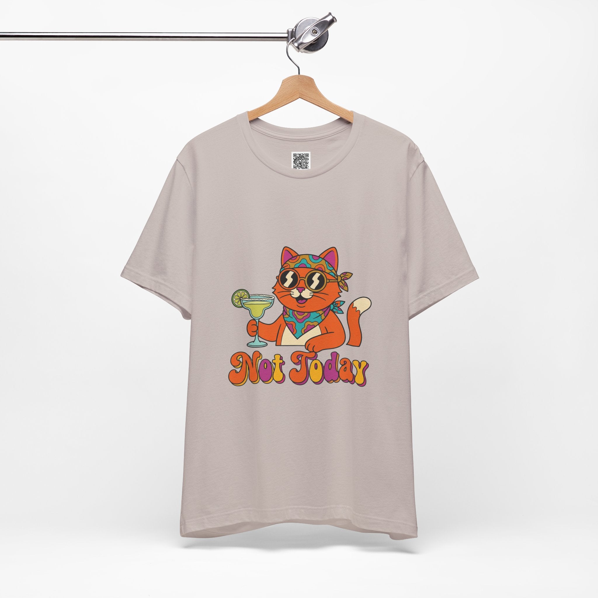 Not Today Groovy Cat Margarita Graphic Tee | Funny Retro Cat Lover
