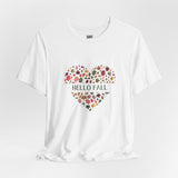 Hello Fall Leaf Heart Tee – Cozy Colors, Crisp Vibes