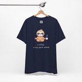 Zen Sloth Coffee T-Shirt – Meditating Sloth Tee for Relaxed Mornings & Mindful Vibes