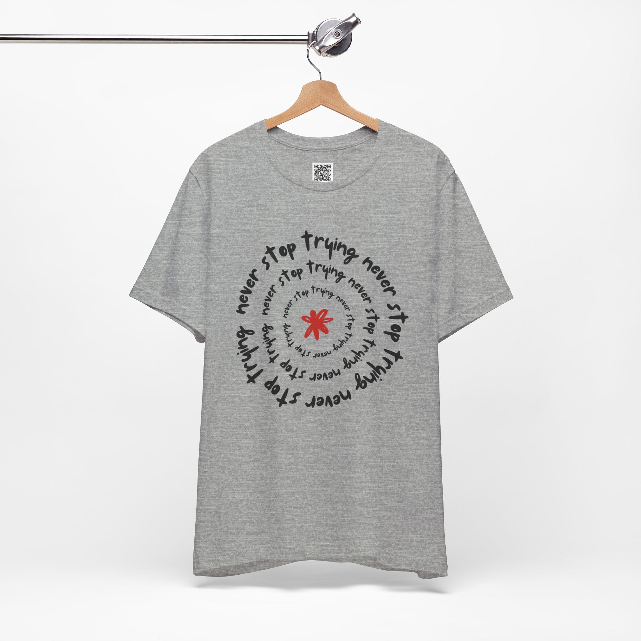 Never Stop Trying – Spiral Motivational Flower Design