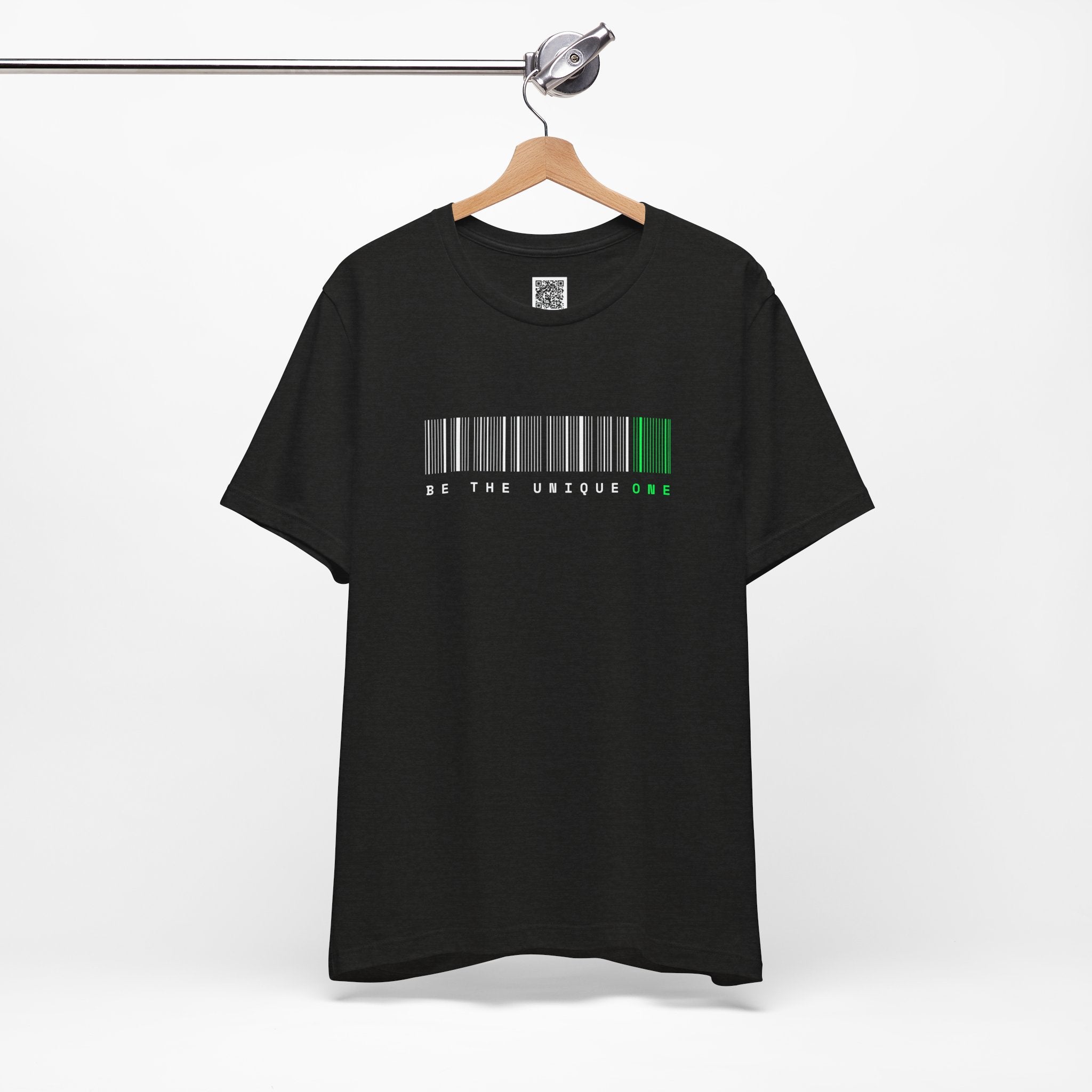 Be The Unique One T-Shirt – Minimalist Barcode Graphic Tee for Free Thinkers & Nonconformists